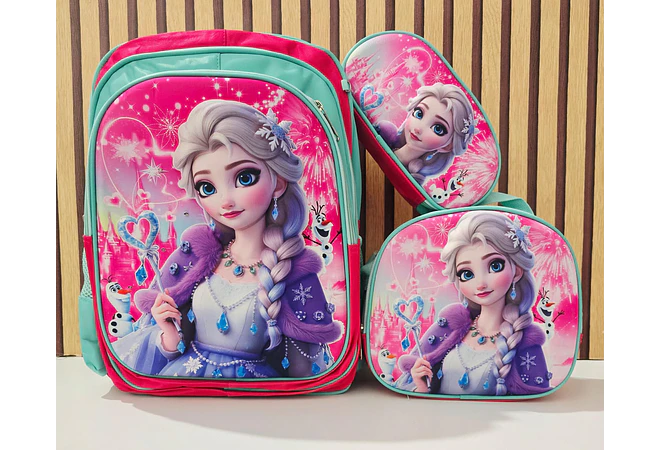 COMBO MOCHILA CON LUZ LED + LONCHERA TÉRMICA+ LAPICERA PARA PRIMARIA MOD# S16-2608🗃️🎒