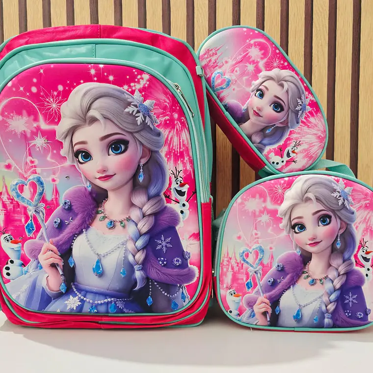 COMBO MOCHILA CON LUZ LED + LONCHERA TÉRMICA+ LAPICERA PARA PRIMARIA MOD# S16-2608🗃️🎒 5