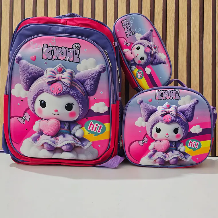 COMBO MOCHILA CON LUZ LED + LONCHERA TÉRMICA+ LAPICERA PARA PRIMARIA MOD# S16-2608🗃️🎒 7