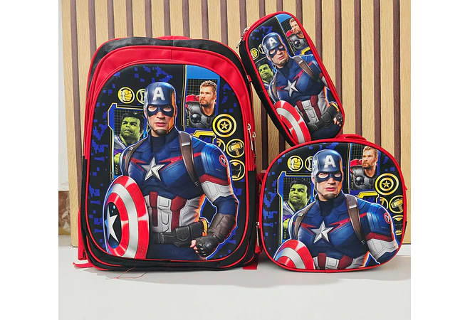 COMBO MOCHILA CON LUZ LED + LONCHERA TÉRMICA+ LAPICERA PARA PRIMARIA MOD# S16-2608🗃️🎒