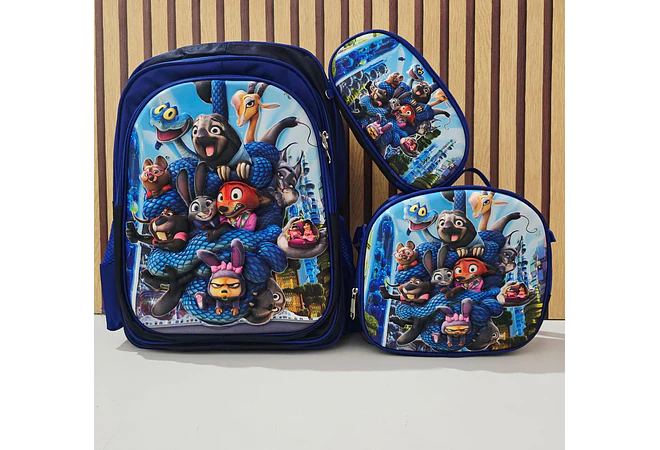 COMBO MOCHILA CON LUZ LED + LONCHERA TÉRMICA+ LAPICERA PARA PRIMARIA MOD# S16-2608🗃️🎒