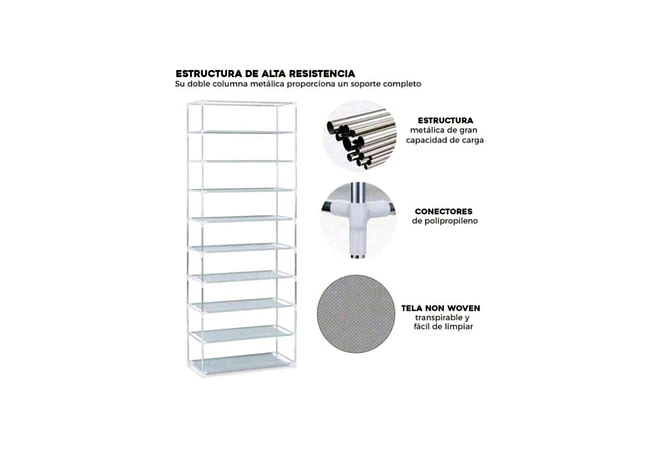 ORGANIZADOR  PARA ZAPATOS 9 NIVELES CON FORRO MOD# ZTA66