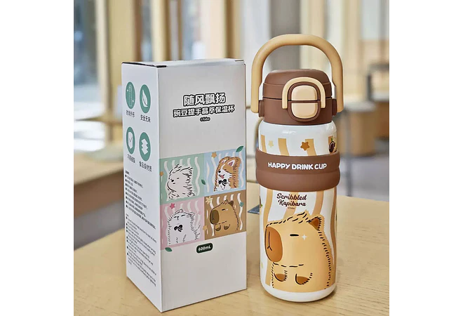 TERMO KAWAII 600ML REINO HAPPY MODEL #YIMI-BW-111