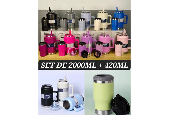 NUEVO MODELO DUO TERMO CON VASO VACUUM BOTTLE DE 2 L Y 3000ML MOD# PYA-11- COPIAR