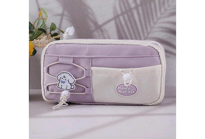 LAPICERA DOBLE CIERRE  KAWAII HAVE A NICE DAY L387-04