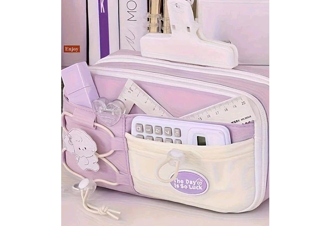 LAPICERA DOBLE CIERRE  KAWAII HAVE A NICE DAY L387-04
