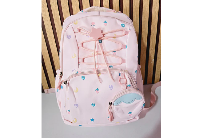 MOCHILA JUVENIL CON MONEDERO FRESA 🍓  MOD# 8003