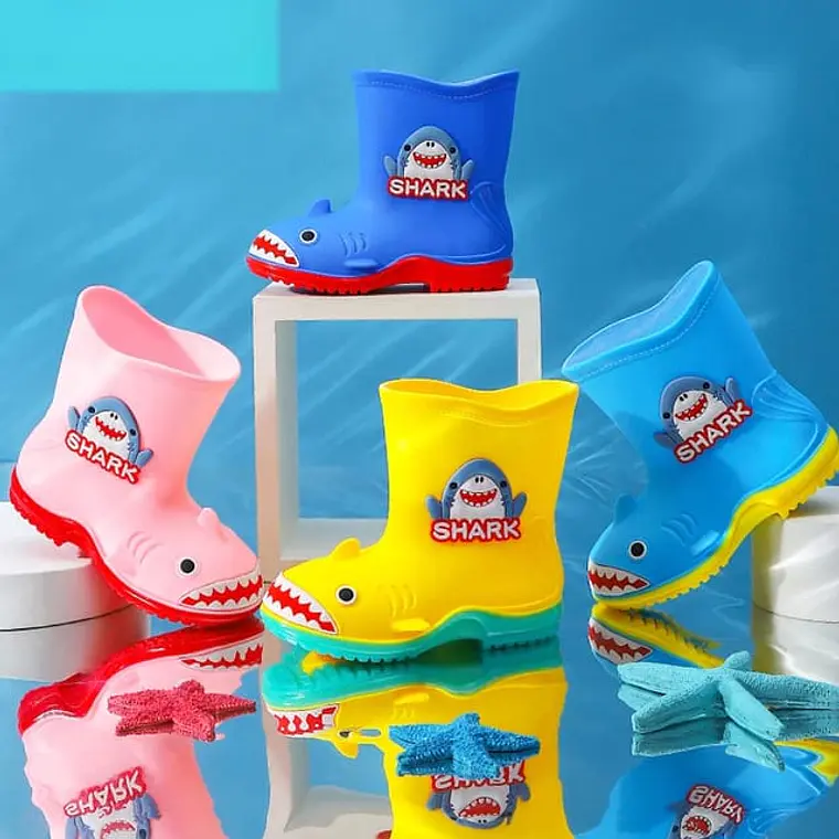🌧️ BOTAS PARA LLUVIA DISEÑO SHARK/TIBURÓN MOD# 101 🦈 1