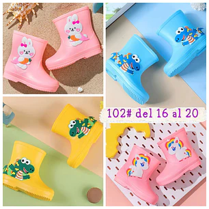 BOTAS PARA LA LLUVIA DISEÑO ANIMALITOS MOD #102