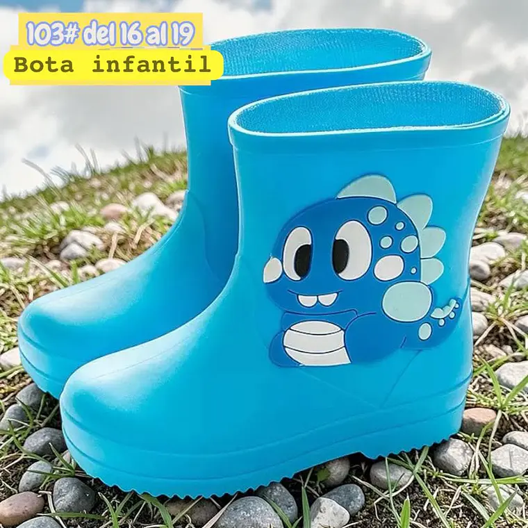BOTAS PARA LA LLUVIA DISEÑO DINOS KAWAII MOD #103 5