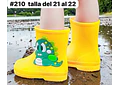 BOTAS  21 AL 22 PARA LA LLUVIA DISEÑO DINOS KAWAII  MOD #210
