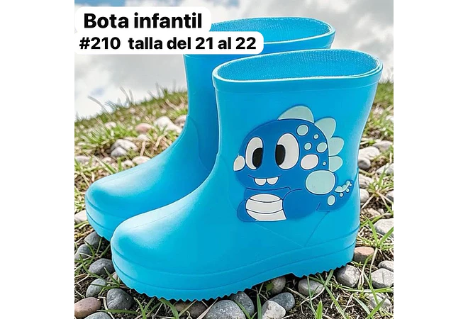 BOTAS  21 AL 22 PARA LA LLUVIA DISEÑO DINOS KAWAII  MOD #210