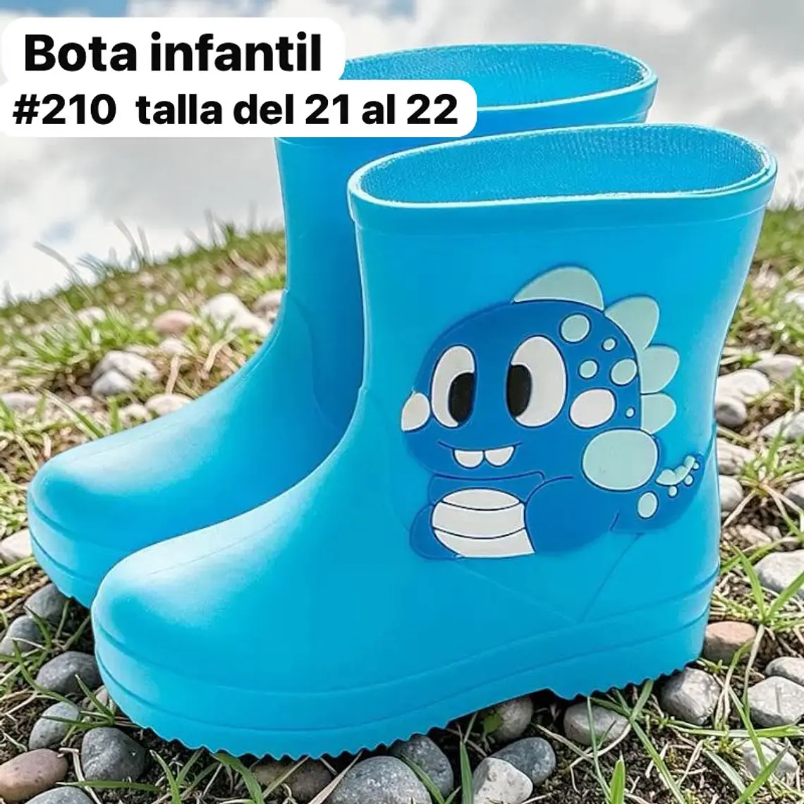 BOTAS  21 AL 22 PARA LA LLUVIA DISEÑO DINOS KAWAII  MOD #210 3