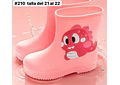 BOTAS  21 AL 22 PARA LA LLUVIA DISEÑO DINOS KAWAII  MOD #210