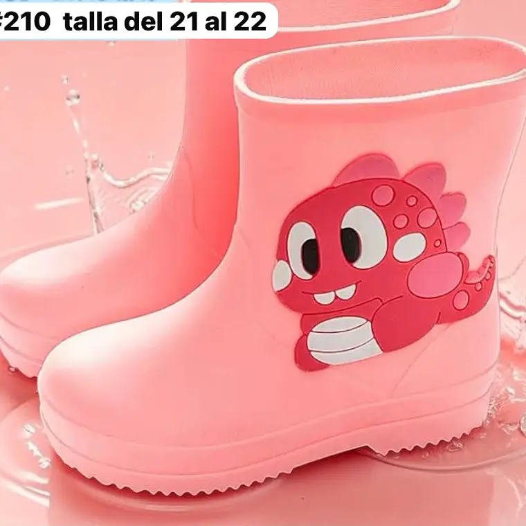 BOTAS  21 AL 22 PARA LA LLUVIA DISEÑO DINOS KAWAII  MOD #210 4