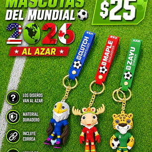 LLAVEROS MASCOTAS DEL MUNDIAL 2026 (AL AZAR) 🌍💫