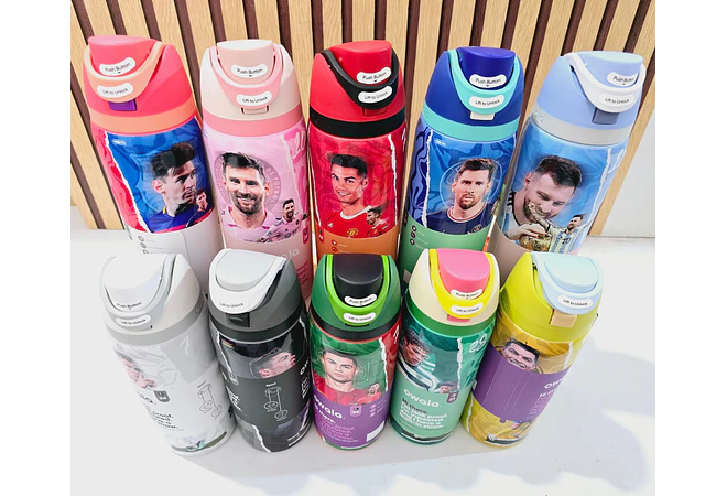 TERMO FREESIP OWALA DISEÑO CRISTIANO Y MESSI DE 1000ML MUNDIAL MOD# LML-066 ⚽