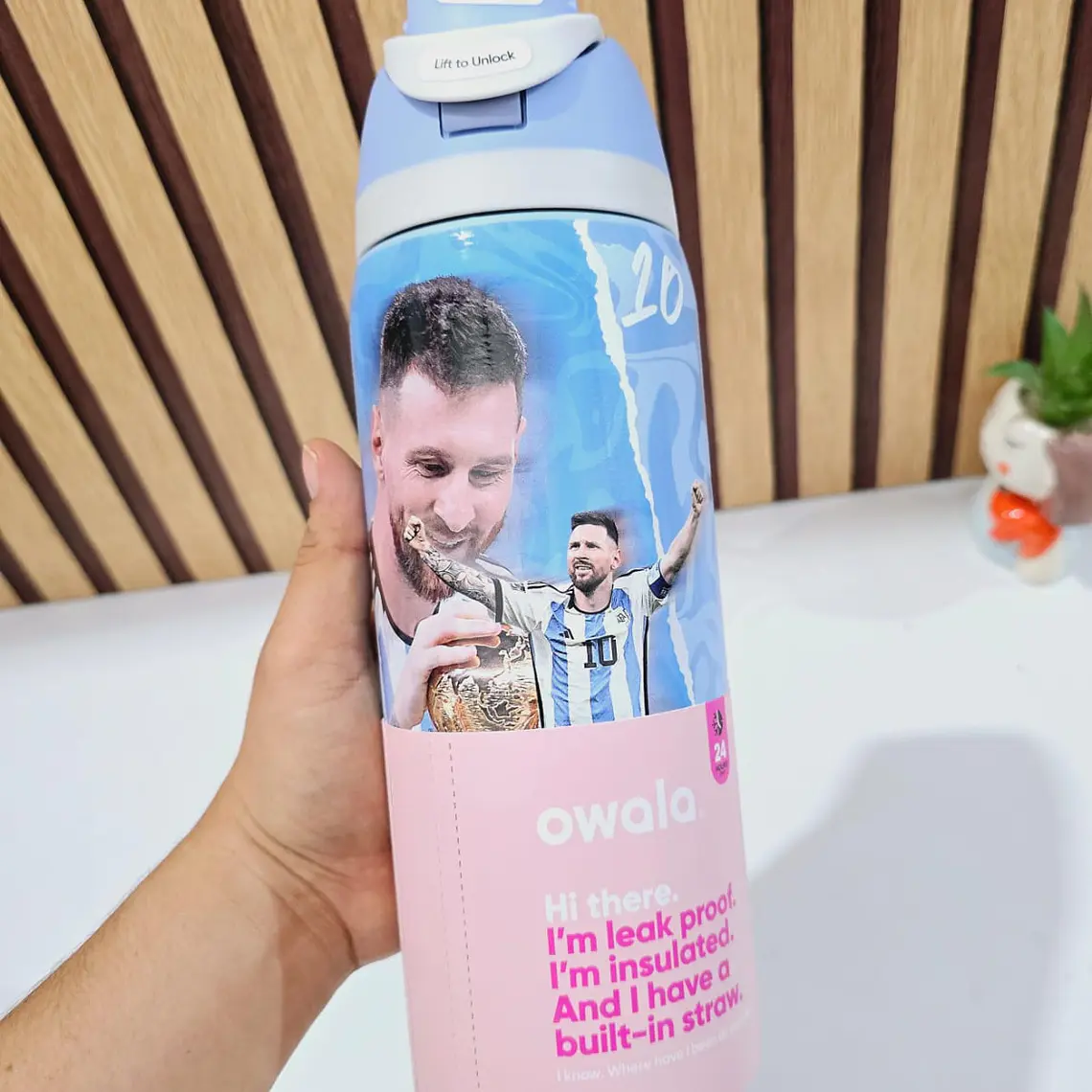 TERMO FREESIP OWALA DISEÑO CRISTIANO Y MESSI DE 1000ML MUNDIAL MOD# LML-066 ⚽ 5