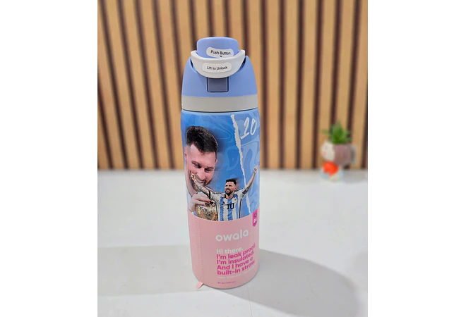 TERMO FREESIP OWALA DISEÑO CRISTIANO Y MESSI DE 1000ML MUNDIAL MOD# LML-066 ⚽