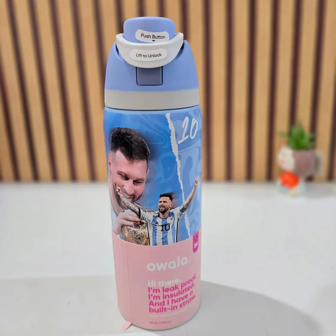 TERMO FREESIP OWALA DISEÑO CRISTIANO Y MESSI DE 1000ML MUNDIAL MOD# LML-066 ⚽ 7