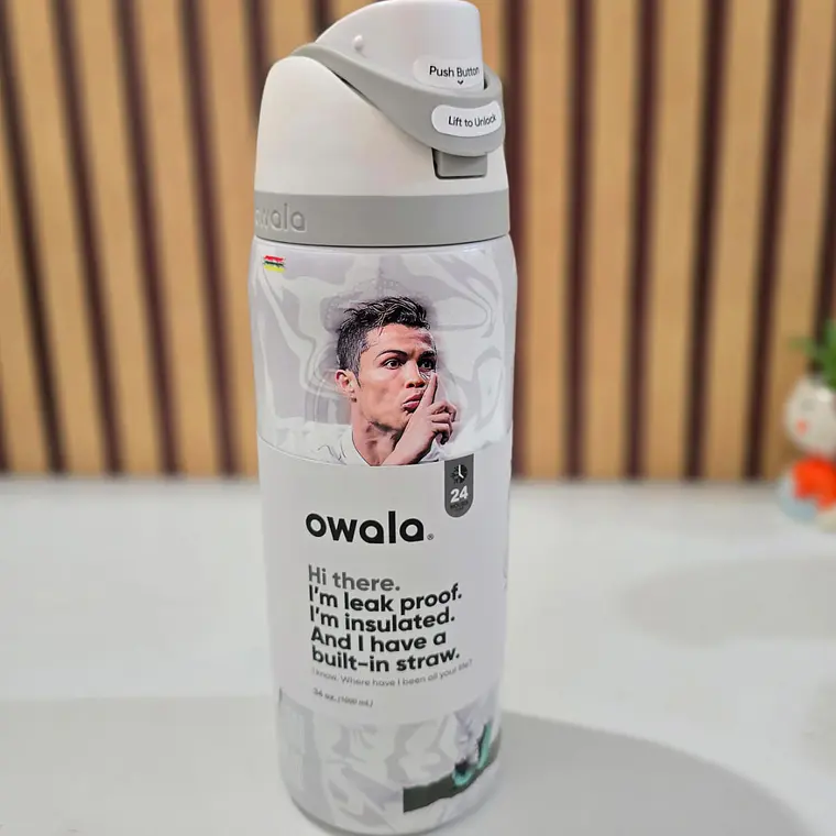 TERMO FREESIP OWALA DISEÑO CRISTIANO Y MESSI DE 1000ML MUNDIAL MOD# LML-066 ⚽ 13