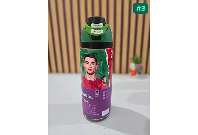 TERMO FREESIP OWALA DISEÑO CRISTIANO Y MESSI DE 1000ML MUNDIAL MOD# LML-066 ⚽