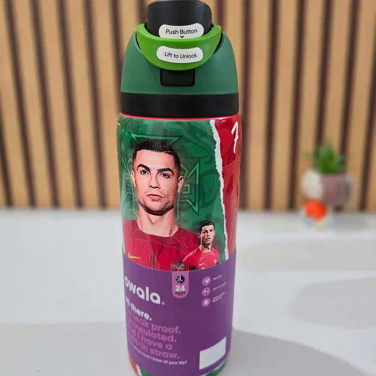 TERMO FREESIP OWALA DISEÑO CRISTIANO Y MESSI DE 1000ML MUNDIAL MOD# LML-066 ⚽ 16