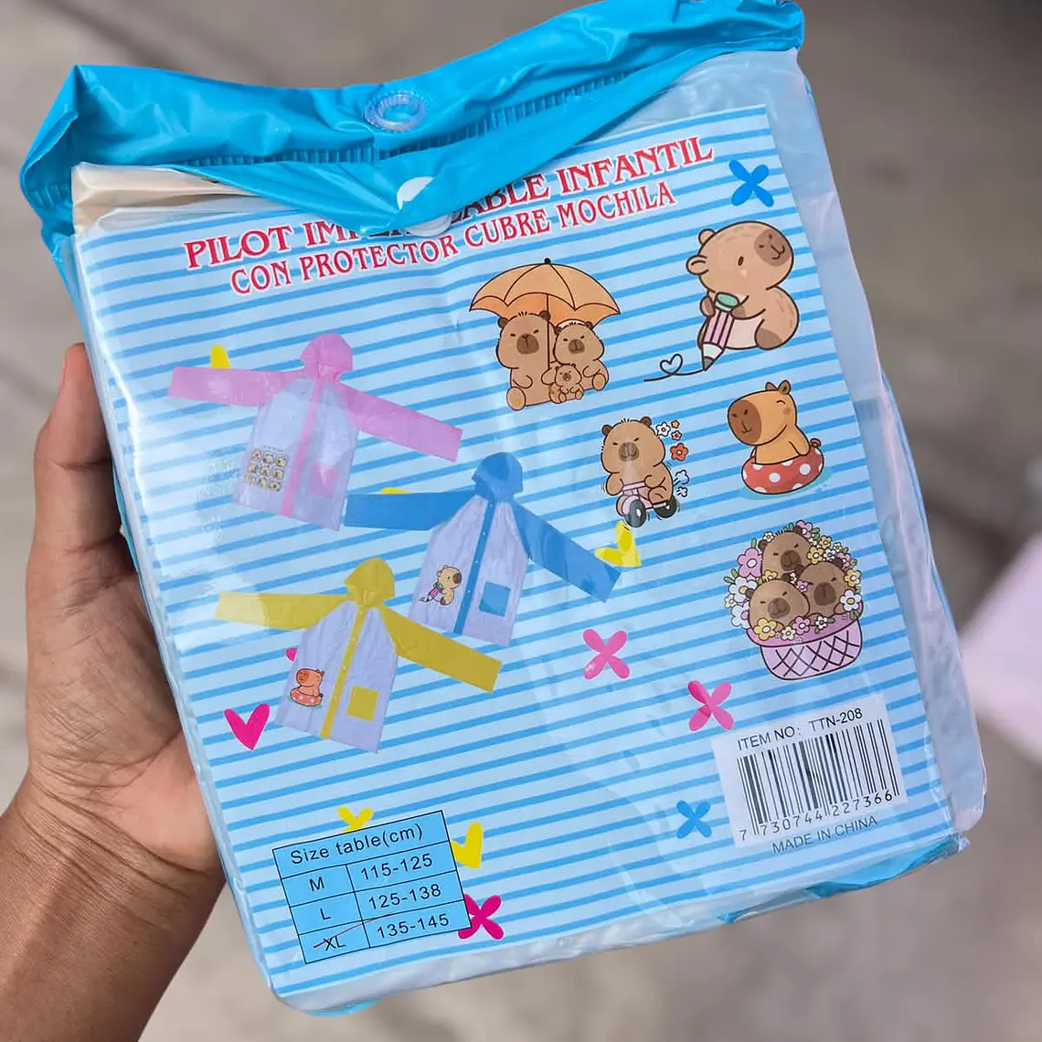 IMPERMEABLE INFANTIL DISEÑO CAPYBARA MOD #TTN-208 6