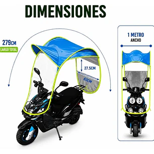 TOLDO PARA MOTO (COLORES LISOS CON CONTORNO FOSFORESCENTE) MOD #HF304001