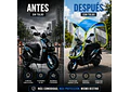 TOLDO PARA MOTO (COLORES LISOS CON CONTORNO FOSFORESCENTE) MOD #HF304001