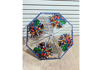 SOMBRILLA TRANSPARENTE  PLASTICO NIÑOS PERSONAJES MOD# 02