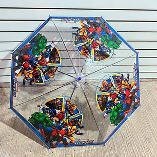 SOMBRILLA TRANSPARENTE  PLASTICO NIÑOS PERSONAJES MOD# 02