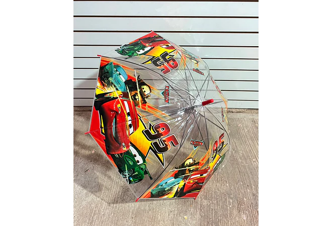 SOMBRILLA TRANSPARENTE  PLASTICO NIÑOS PERSONAJES MOD# 02