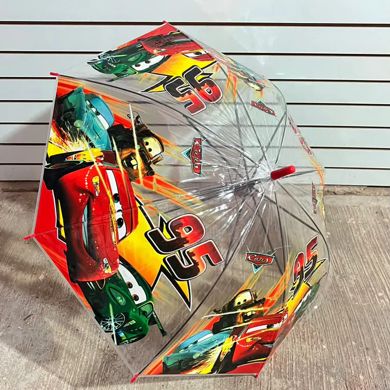 SOMBRILLA TRANSPARENTE  PLASTICO NIÑOS PERSONAJES MOD# 02 4