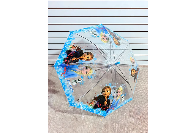 SOMBRILLA TRANSPARENTE  PLASTICO NIÑOS PERSONAJES MOD# 02