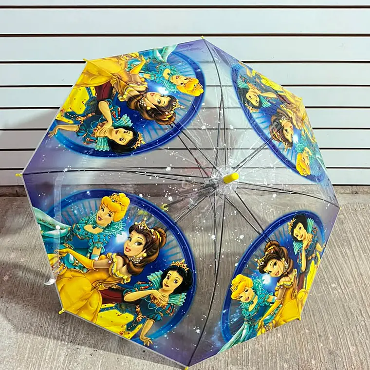 SOMBRILLA TRANSPARENTE  PLASTICO NIÑOS PERSONAJES MOD# 02 7