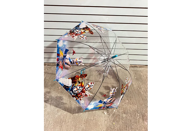 SOMBRILLA TRANSPARENTE  PLASTICO NIÑOS PERSONAJES MOD# 02