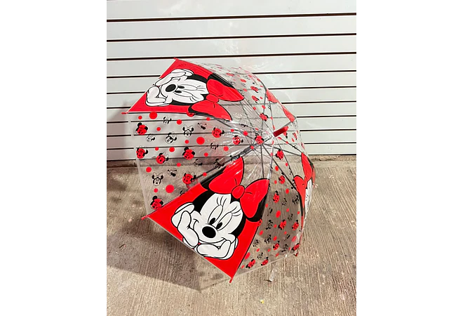 SOMBRILLA TRANSPARENTE  PLASTICO NIÑOS PERSONAJES MOD# 02
