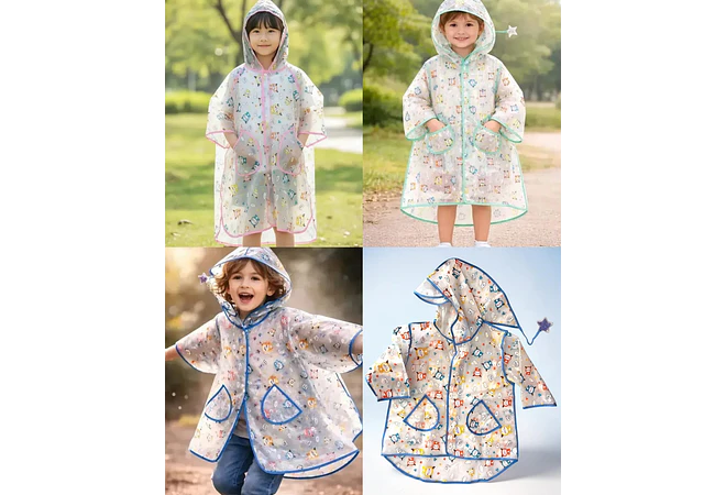 IMPERMEABLE PARA NIÑOS  EXECELENTE CALIDA  ESTAMPADO ANIMALITOS DE 2 A 8 AÑOS MOD# A071
