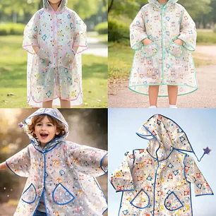 IMPERMEABLE PARA NIÑOS  EXECELENTE CALIDA  ESTAMPADO ANIMALITOS DE 2 A 8 AÑOS MOD# A071