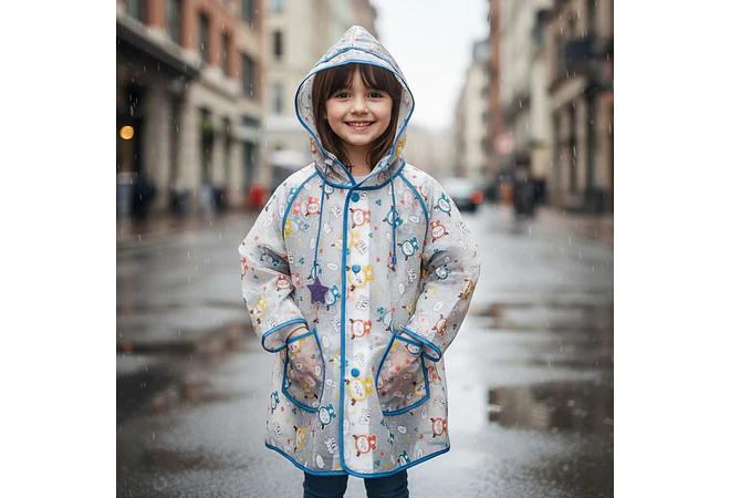 IMPERMEABLE PARA NIÑOS  EXECELENTE CALIDA  ESTAMPADO ANIMALITOS DE 2 A 8 AÑOS MOD# A071