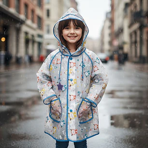 IMPERMEABLE PARA NIÑOS  EXECELENTE CALIDA  ESTAMPADO ANIMALITOS DE 2 A 8 AÑOS MOD# A071
