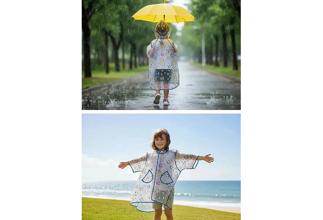 IMPERMEABLE PARA NIÑOS  EXECELENTE CALIDA  ESTAMPADO ANIMALITOS DE 2 A 8 AÑOS MOD# A071