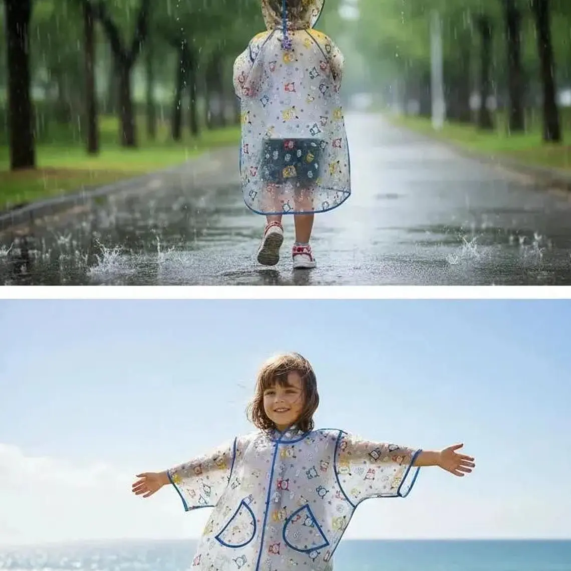 IMPERMEABLE PARA NIÑOS  EXECELENTE CALIDA  ESTAMPADO ANIMALITOS DE 2 A 8 AÑOS MOD# A071 4
