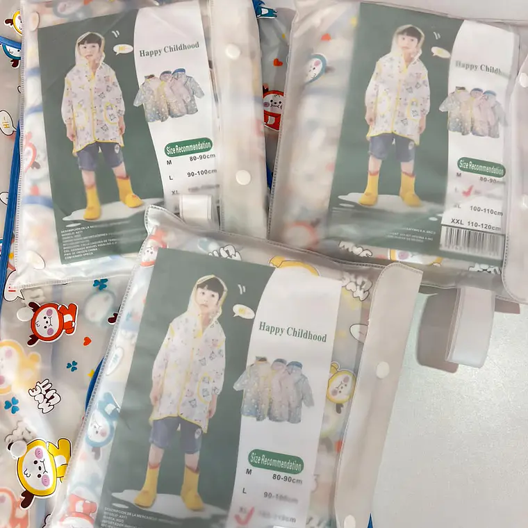 IMPERMEABLE PARA NIÑOS  EXECELENTE CALIDA  ESTAMPADO ANIMALITOS DE 2 A 8 AÑOS MOD# A071 11