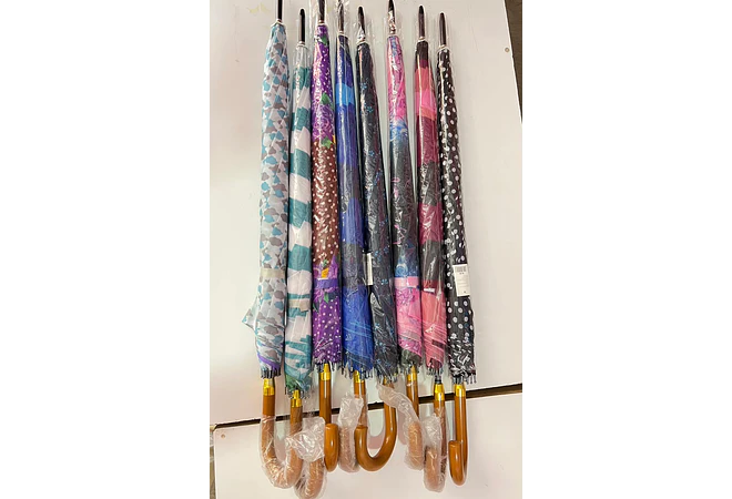 SOMBRILLA JUMBO CON 16 VARILLAS ,DOBLE FORRO VARIOS ESTAMPADOS MOD# S-33