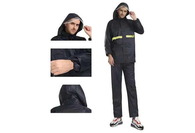 IMPERMEABLE CHAMARRA Y PANTALÓN HGQ FRANJA AMARILLA REFLEJANTE MOD# IMO22