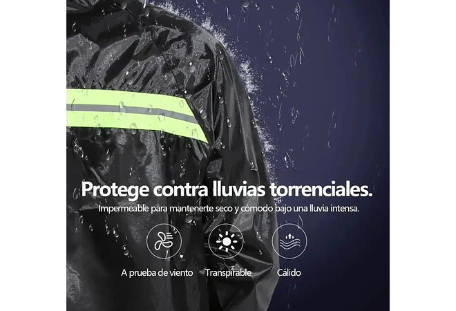 IMPERMEABLE CHAMARRA Y PANTALÓN HGQ FRANJA AMARILLA REFLEJANTE MOD# IMO22