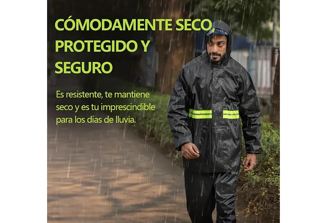 IMPERMEABLE CHAMARRA Y PANTALÓN HGQ FRANJA AMARILLA REFLEJANTE MOD# IMO22