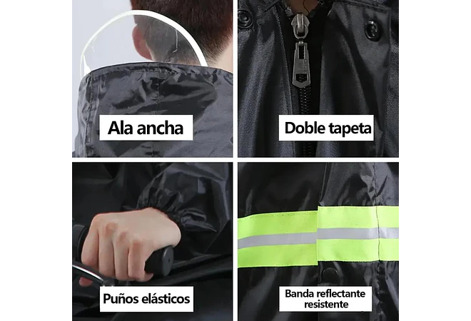 IMPERMEABLE CHAMARRA Y PANTALÓN HGQ FRANJA AMARILLA REFLEJANTE MOD# IMO22